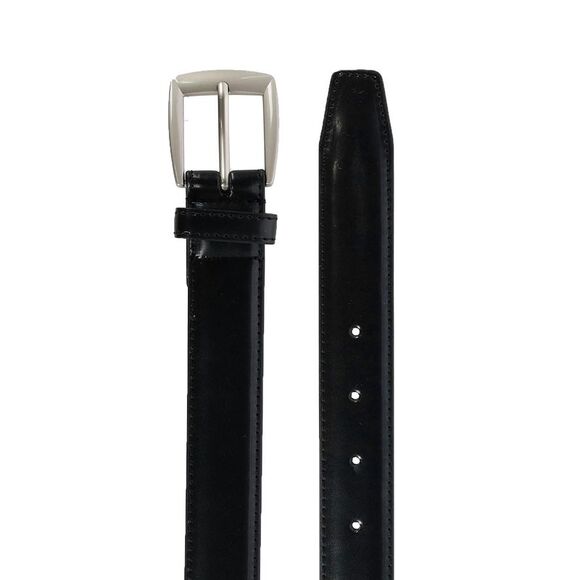 CTM Men's 1 1/4 Inch Wide Basic Leather Dress Belt - Picture 2 of 3